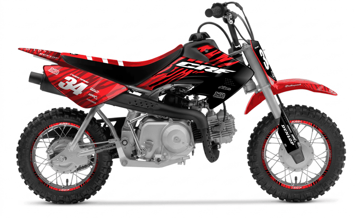 honda crf 50 red tiger graphics kit