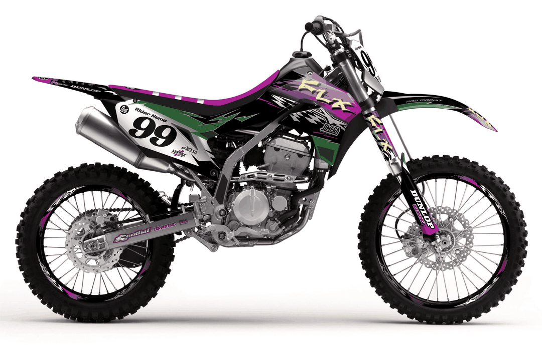 kawasaki klx 300r retro 90's factory graphics kit