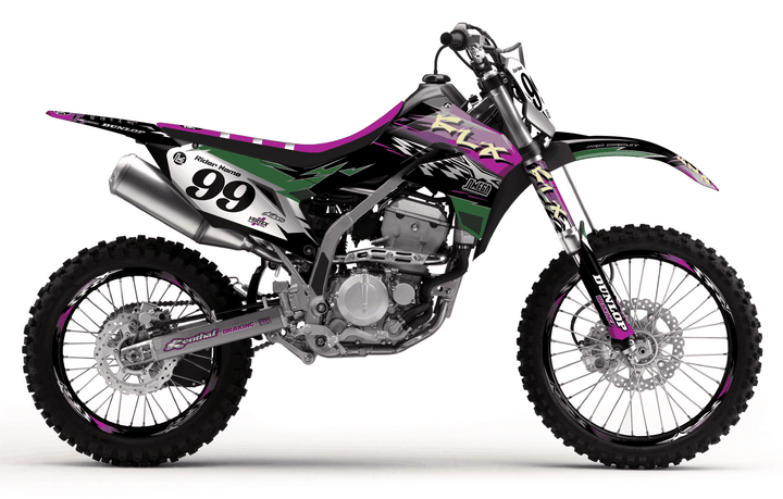 kawasaki klx 300r retro 90's factory graphics kit