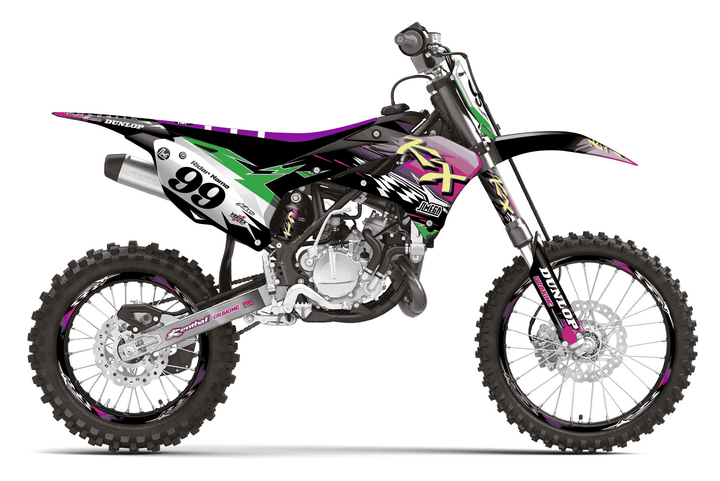 kawasaki kx 112 retro 90's factory graphics kit