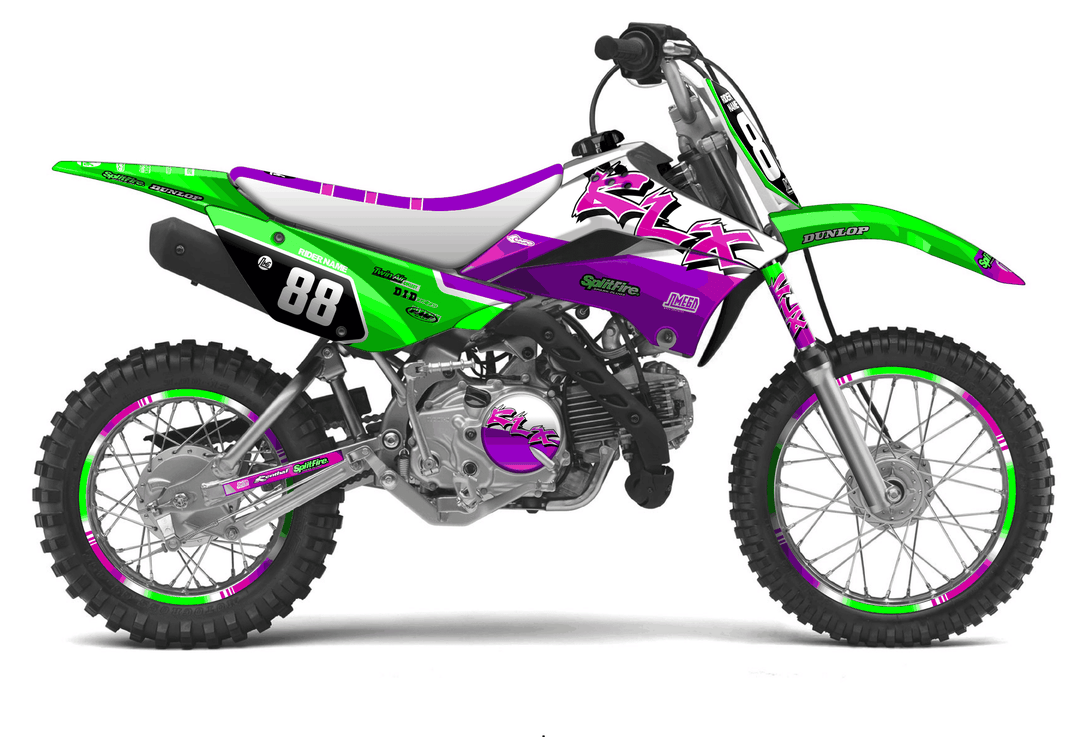 kawasaki klx 110 retro plus graphics kit
