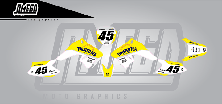 suzuki drz 70 twisted tea v2 sticker kit flat lay