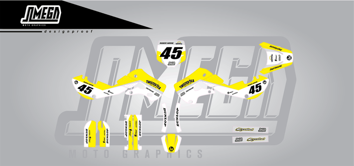 suzuki rm 65 twisted tea v2 sticker kit flat lay