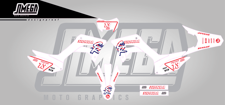 honda crf 250f white cr sticker kit flat lay
