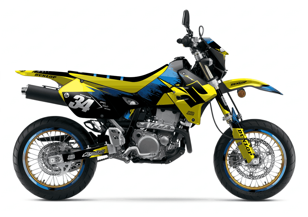 suzuki drz 400sm yellow concept graphics kit