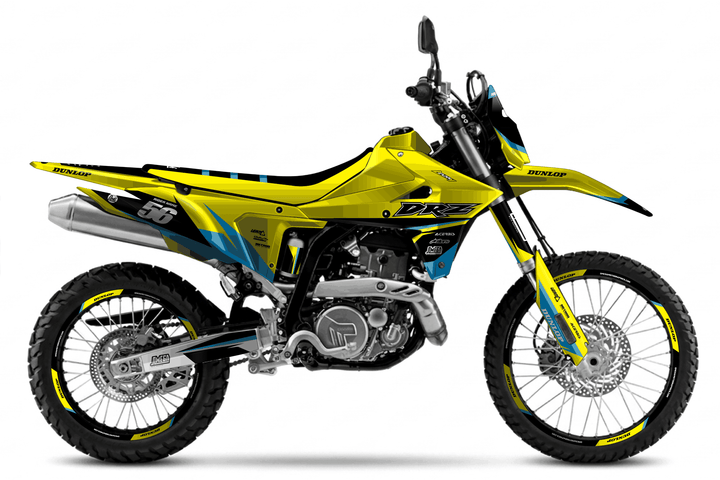 suzuki dr-z4s yellow factory graphics kit