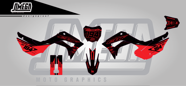 honda crf 110f black minty sticker kit flat lay