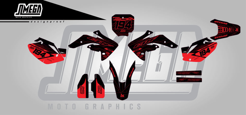 honda crf 150r black minty sticker kit flat lay