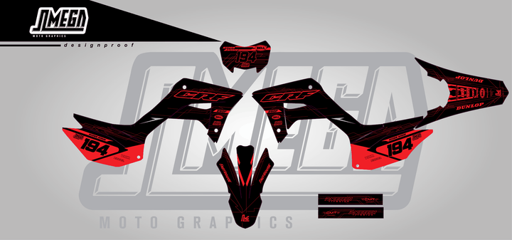honda crf 250f black minty sticker kit flat lay