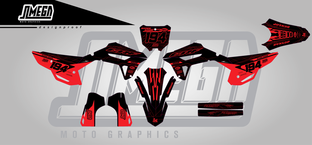 honda crf 450r black minty sticker kit flat lay