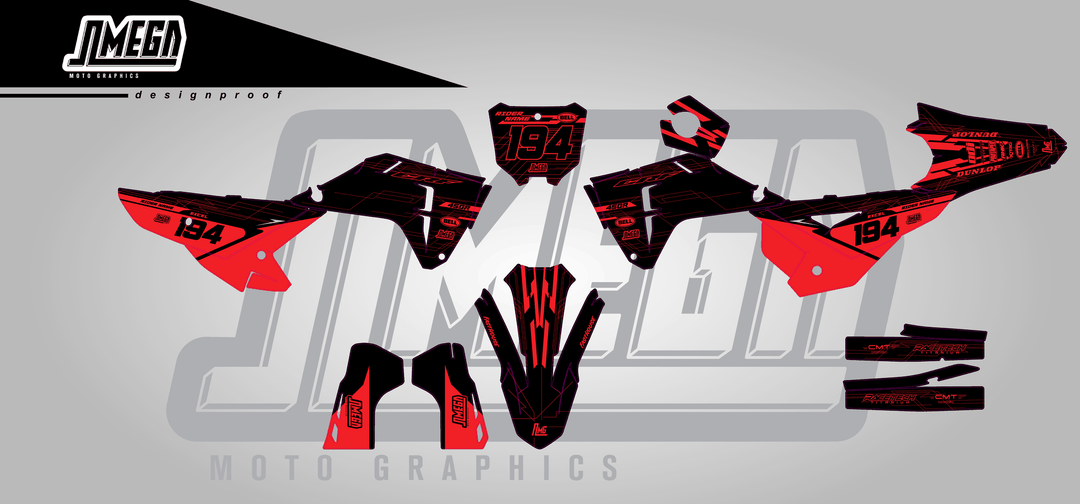 honda crf 450r black minty sticker kit flat lay