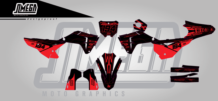 honda crf 450r black minty sticker kit flat lay