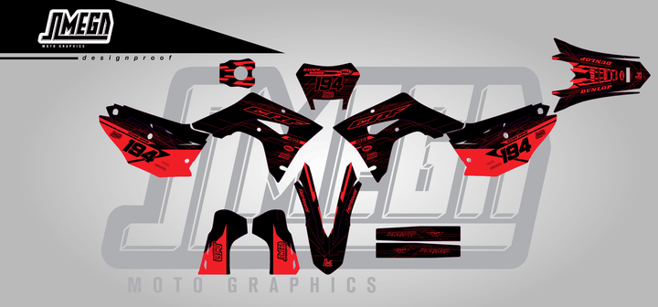 honda crf 450x black minty sticker kit flat lay
