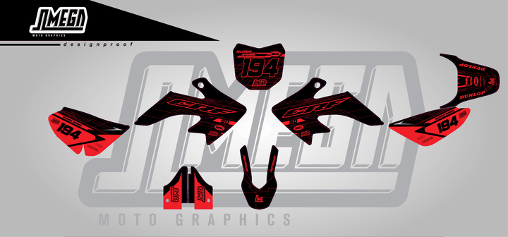 honda crf 50 black minty sticker kit flat lay