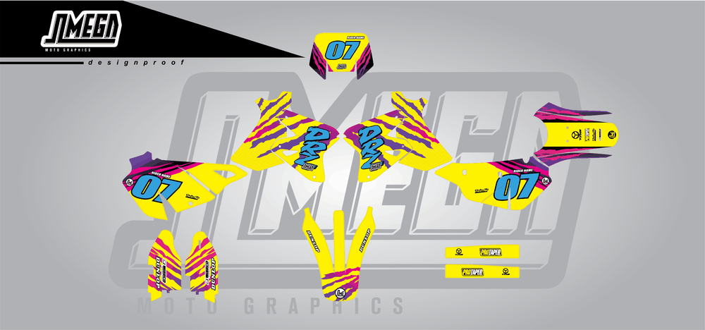 suzuki drz 400s 1996 retro factory sticker kit flat lay