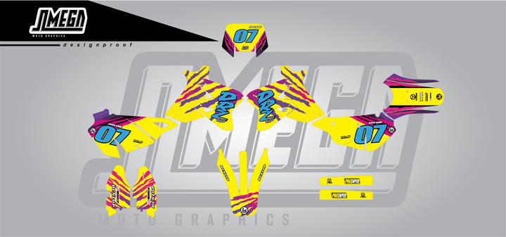 suzuki drz 400s 1996 retro factory sticker kit flat lay