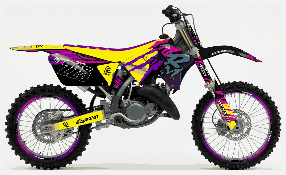 suzuki rm 125 retro 90's factory graphics kit