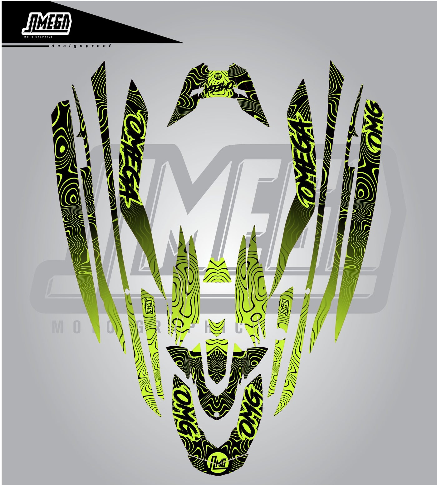 Neon Topo Jet Ski Graphics Kit