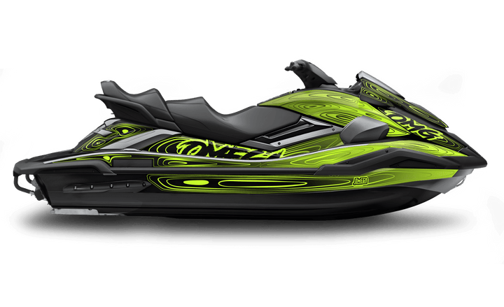 Neon Topo Jet Ski Graphics Kit