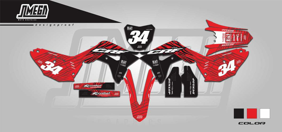 honda cr crf red tiger graphics kit