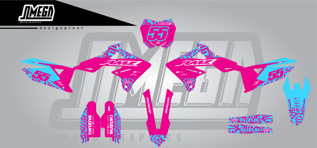Suzuki Pink Radix Graphics Kit