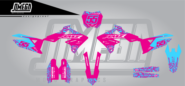 Suzuki Pink Radix Graphics Kit