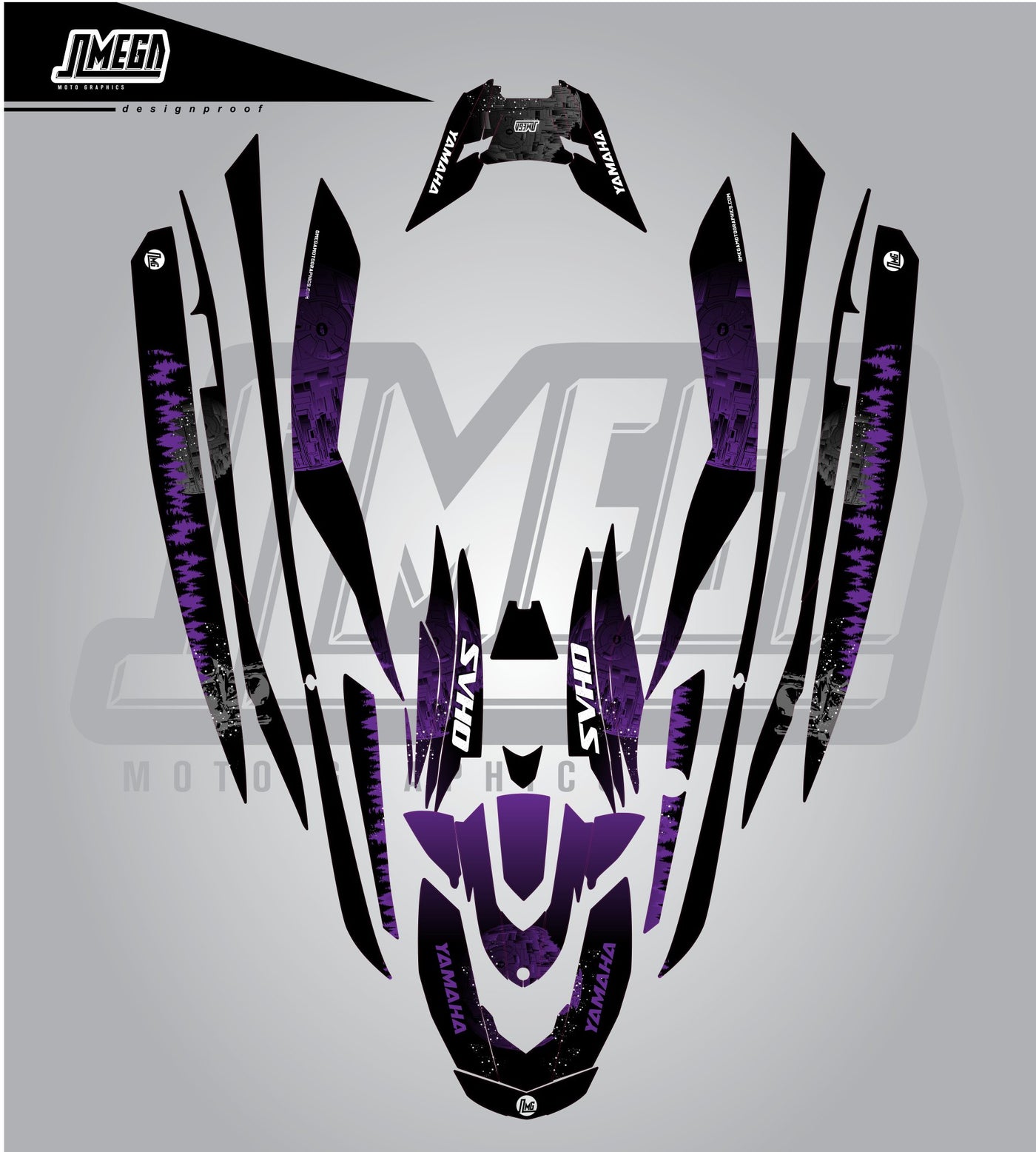 Purple Death Star Jet Ski Graphics Kit