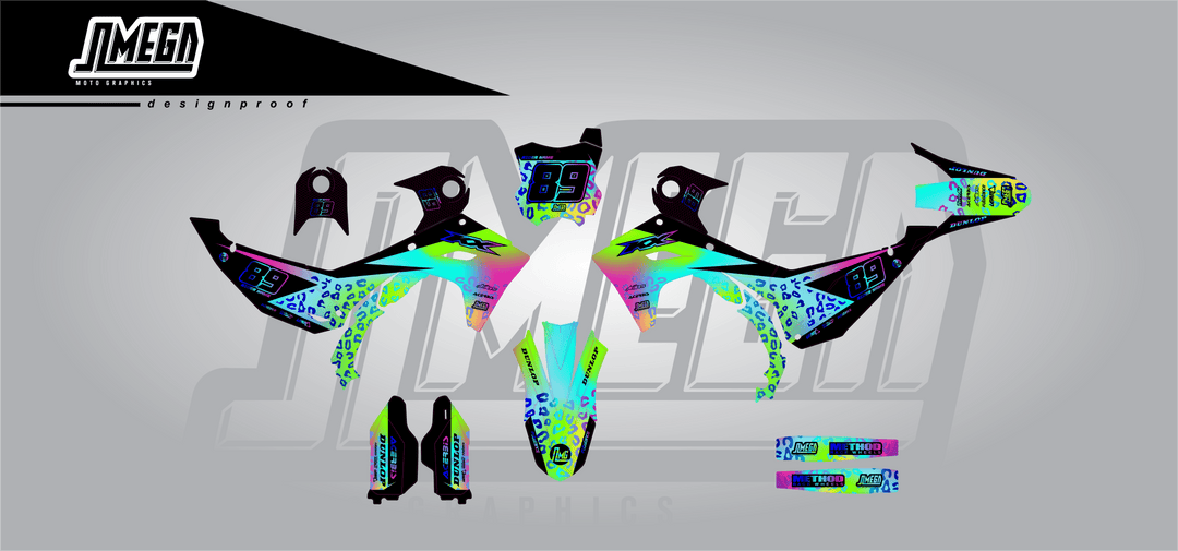 Rainbow Leopard Graphics Kit