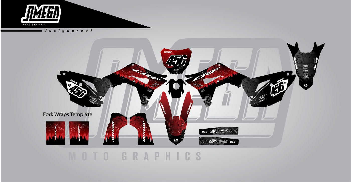 Red Death Star Graphics Kit | Omega Moto Graphics