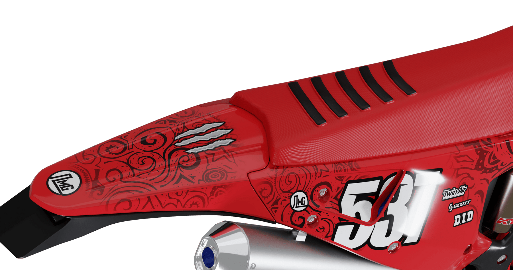 Red Motorcycle Sticker Red Monster Graphics kit | Dirt Bike Stickers – Omega Moto Graphics