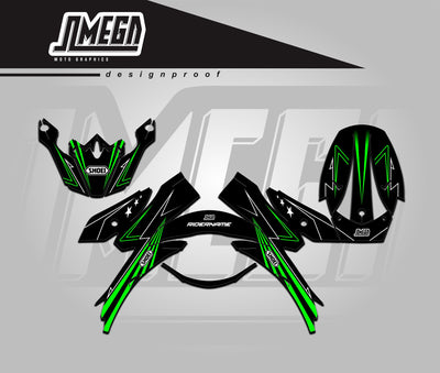 Green Lines Helmet Graphics