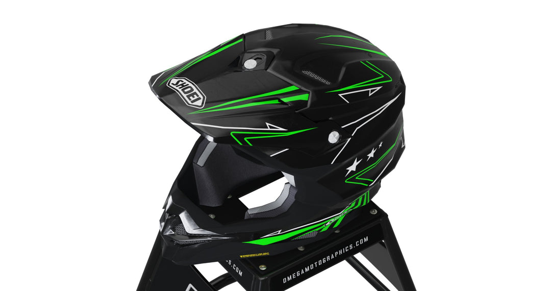 helmet graphics for shoei Green Lines Helmet Graphics