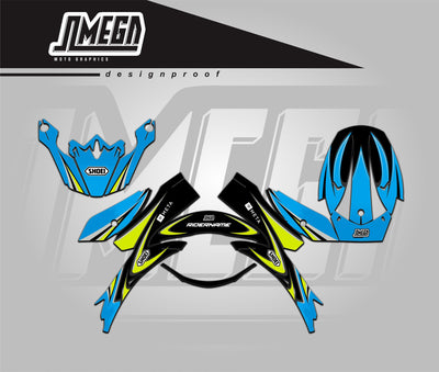 Light Blue Helmet Graphics