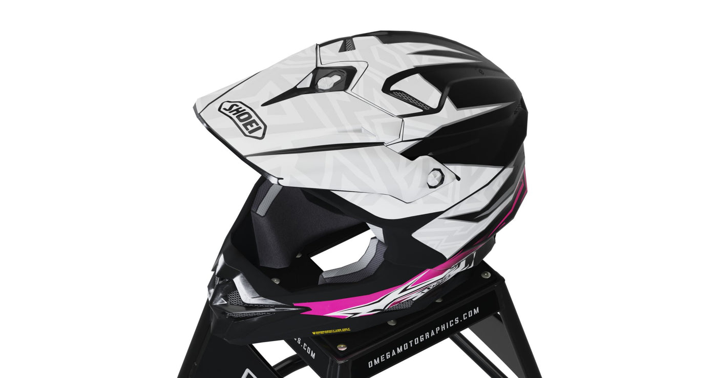 Pink Lines Helmet Graphics