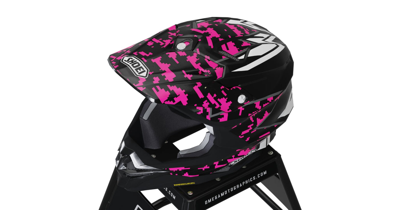 Pink Pixel Helmet Graphics