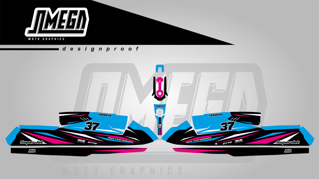 Blue Blaze Jet Ski Graphics Kit