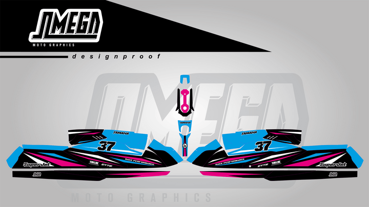 Blue Blaze Jet Ski Graphics Kit