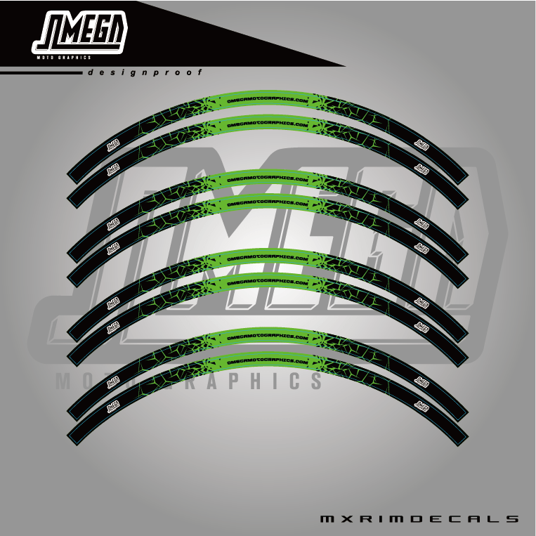 Green Rim Stickers - Design 3