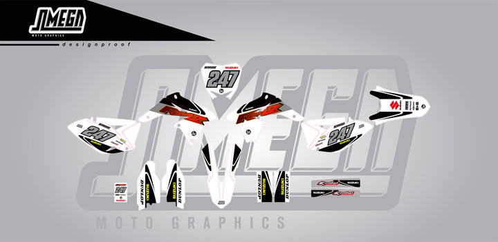 Suzuki White Factory Graphics Kit