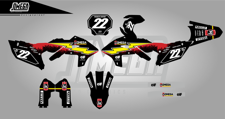 Yamaha 90's Black Replica Graphics Kit