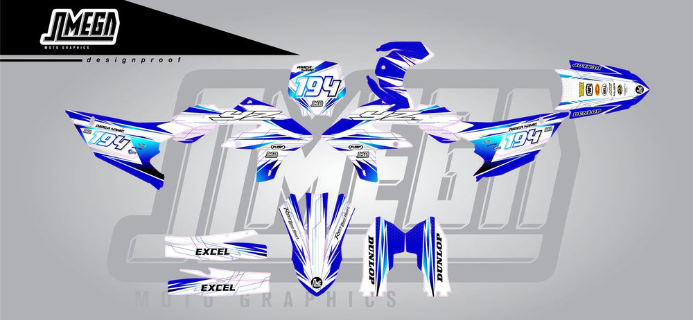 Yamaha YZ dirt bike decals and sticker kit full sheet, Minty v2 design
