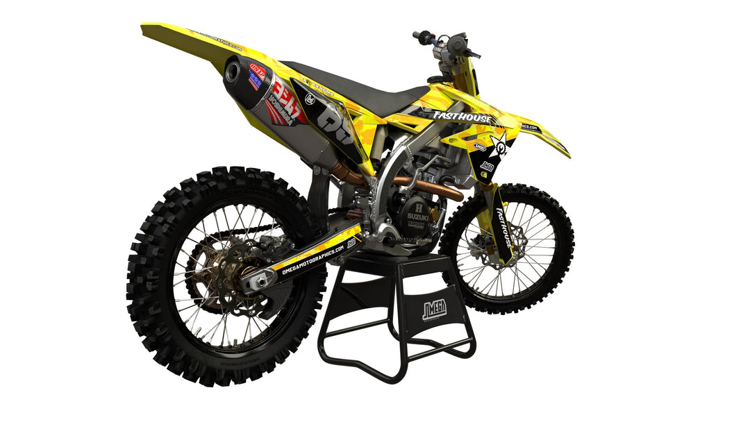 Yellow Camo RM-Z decal kit rear view