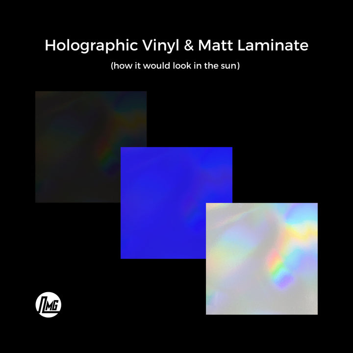 Holographic media with matte laminate