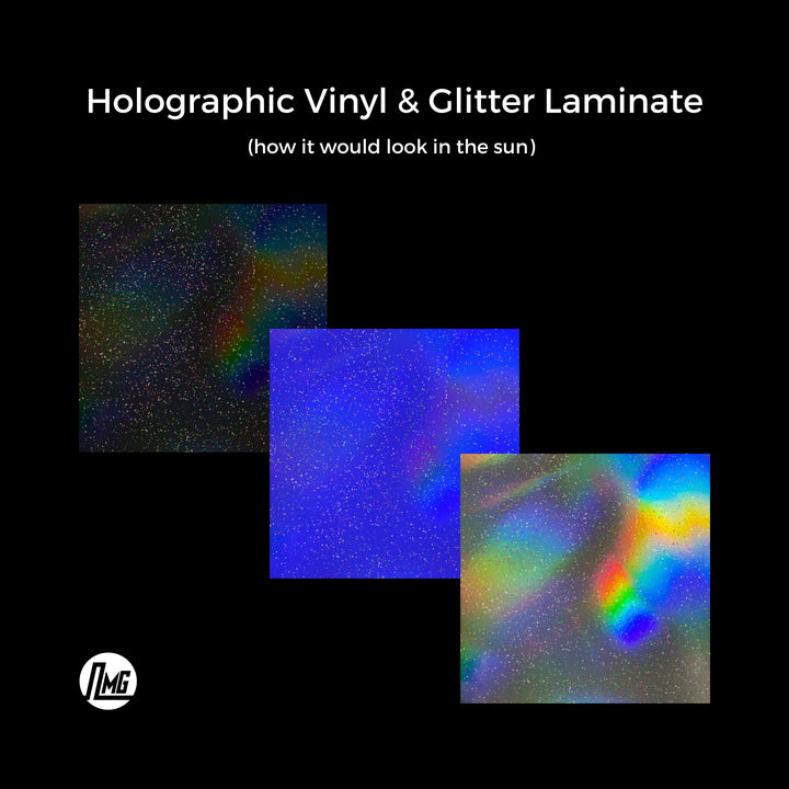 Holographic with glitter laminate