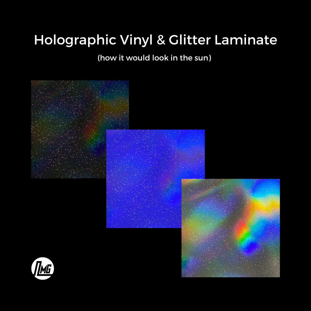 Holographic with glitter laminate