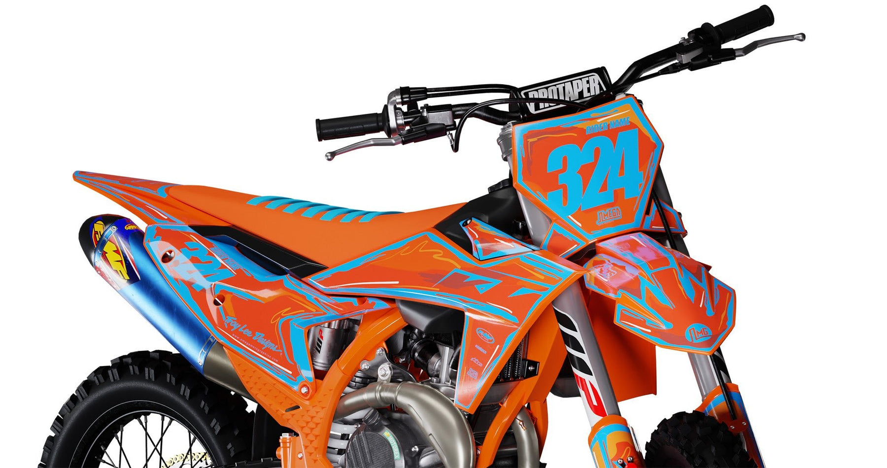 Blue and Orange Manga Graphics Kit | Dirt Bike Stickers – Omega Moto ...