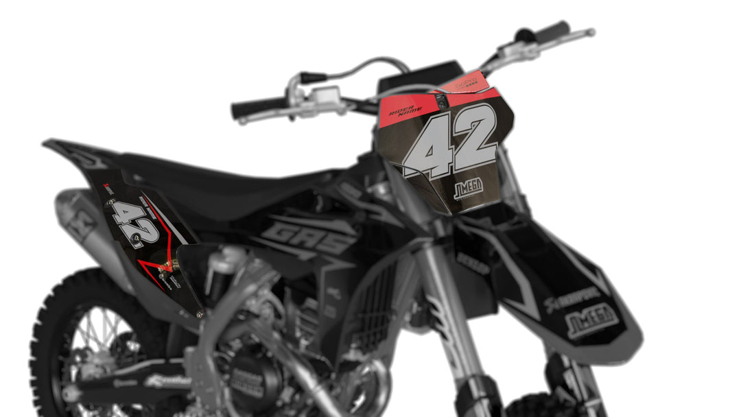 gasgas ec mc black & red rider number plates