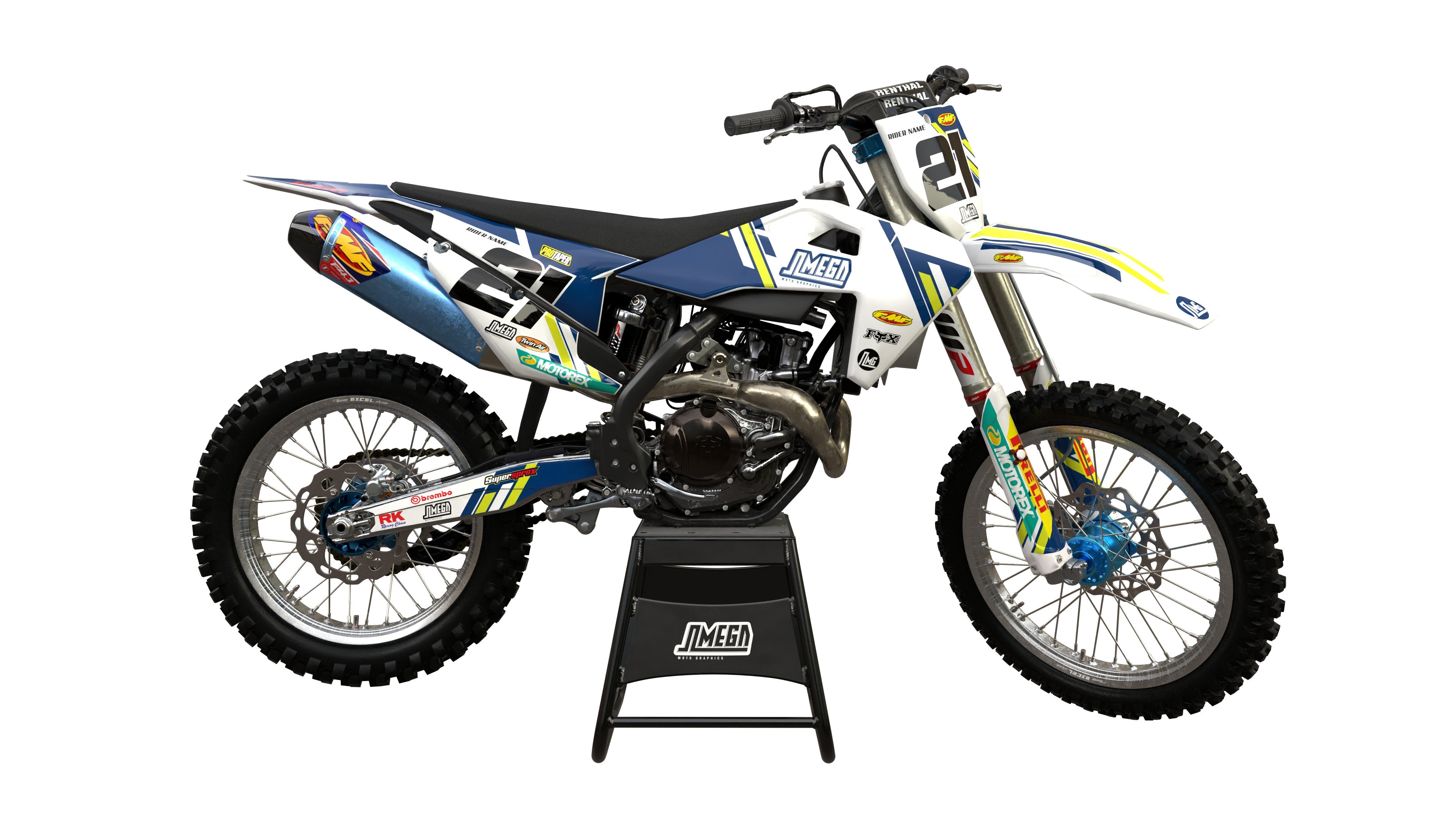 Husqvarna Blue 6Factory Graphics Kit | Omega Moto Graphics