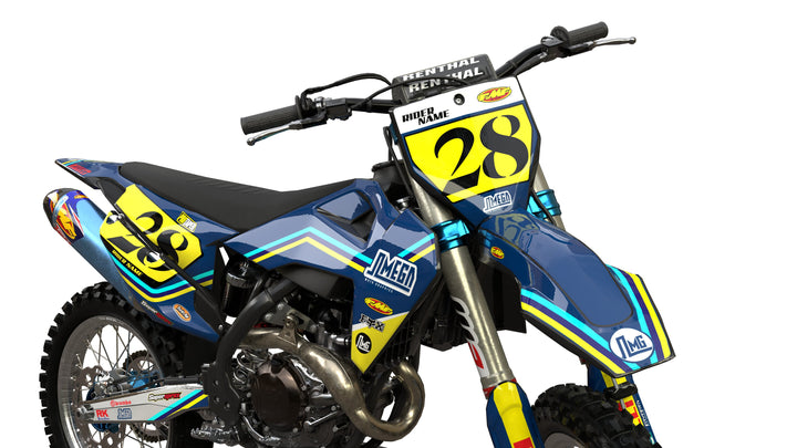 Husky Blue Retro Graphics Kit