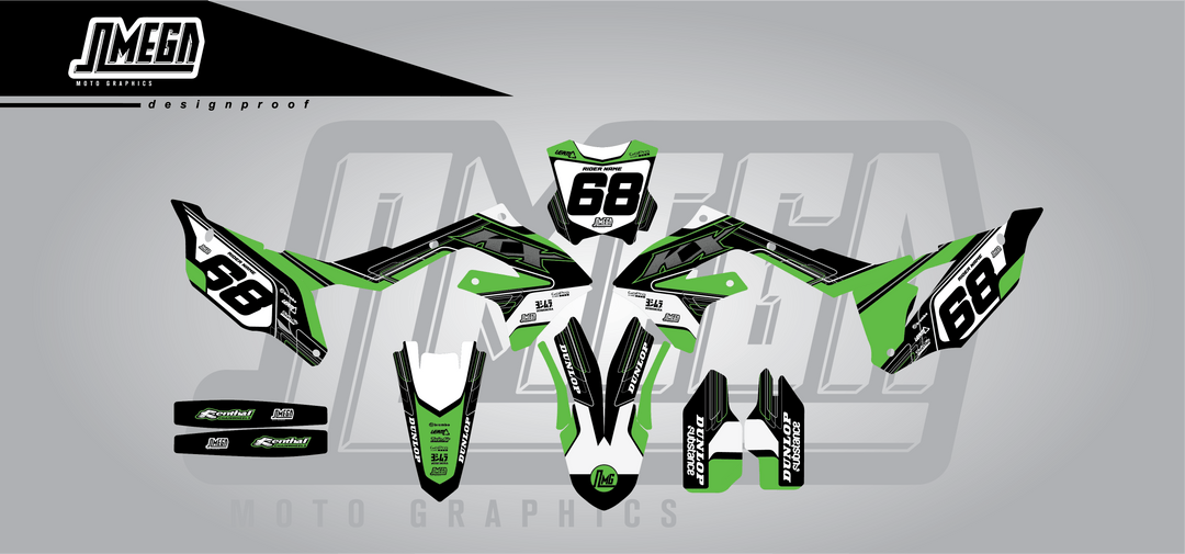kawasaki kx kxf green and grey graphics kit